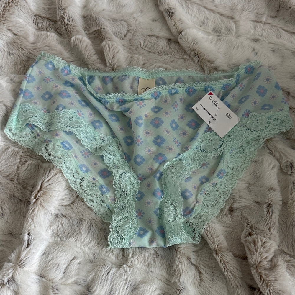Jessica Simpson Mint Green Floral Lace Panties